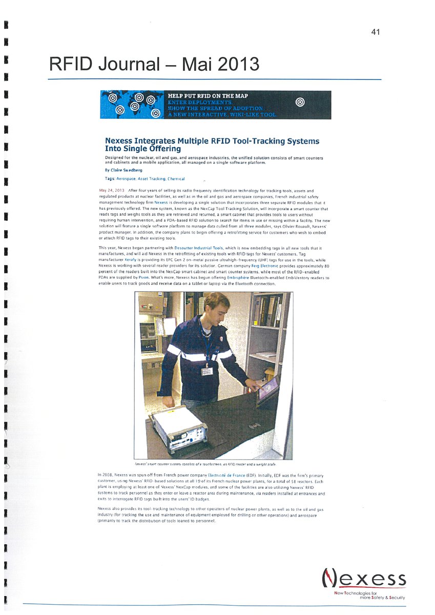 Magazin article - NEXESS Integrates Multiple RFID Tool-Tracking Systems Into Single Offering